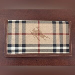 Burberry UNISEX Nova Check Coated Canvas with Leather Trim Bifold Wallet